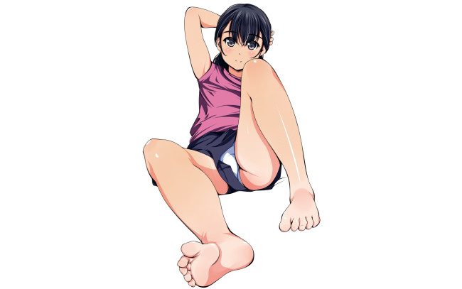 Anime panties watching short hair